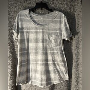 a.n.a Gray Striped Short Sleeve Tee